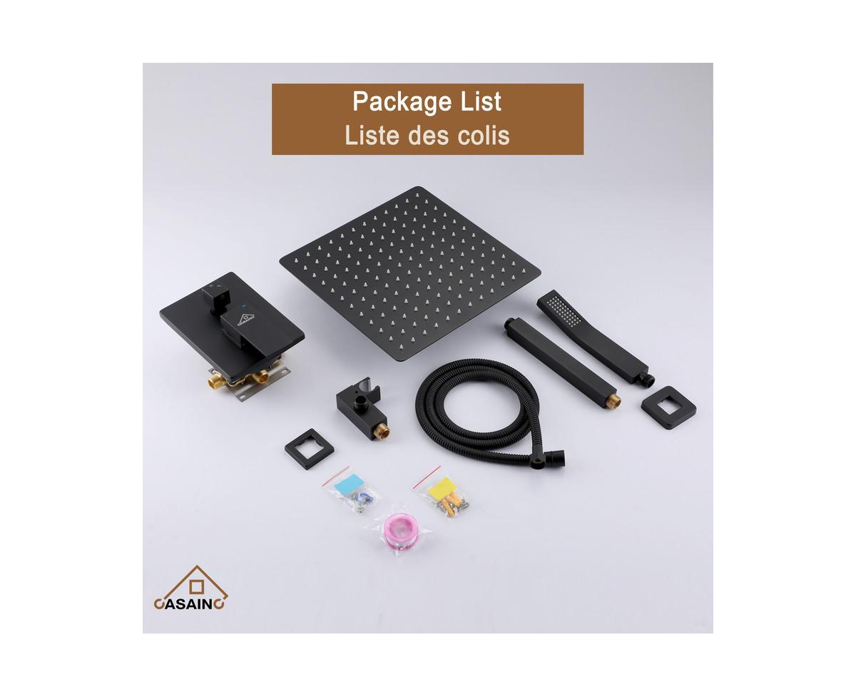 Casainc Inch Rainfall Shower Head Ceiling Mounted Shower System with Shower Trim Kit