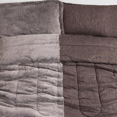 Opposites Attract - Coma Inducer Oversized Comforter Set - Plush Frosted Chocolate + Cooling Cold Brew