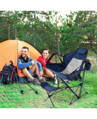 Hammock Camping Chair with Retractable Footrest and Carrying Bag