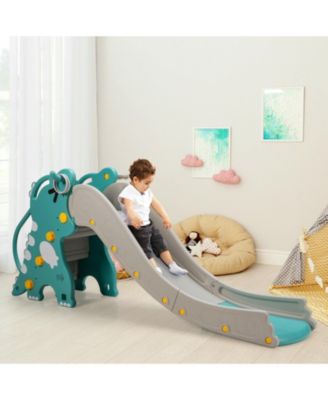 4-in-1 Kids Climber Slide Play Set with Basketball Hoop