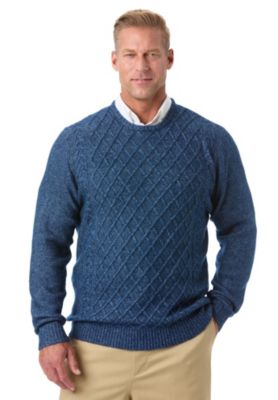 Big & Tall Soft Cable Knit Crewneck Sweater
