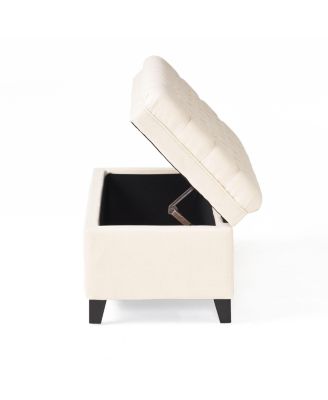 Button-Tufted Storage Ottoman with Soft-Close Lid, Storage for Bedroom, Living Room, Entryway