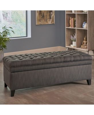 Button-Tufted Storage Ottoman with Soft-Close Lid, Storage for Bedroom, Living Room, Entryway