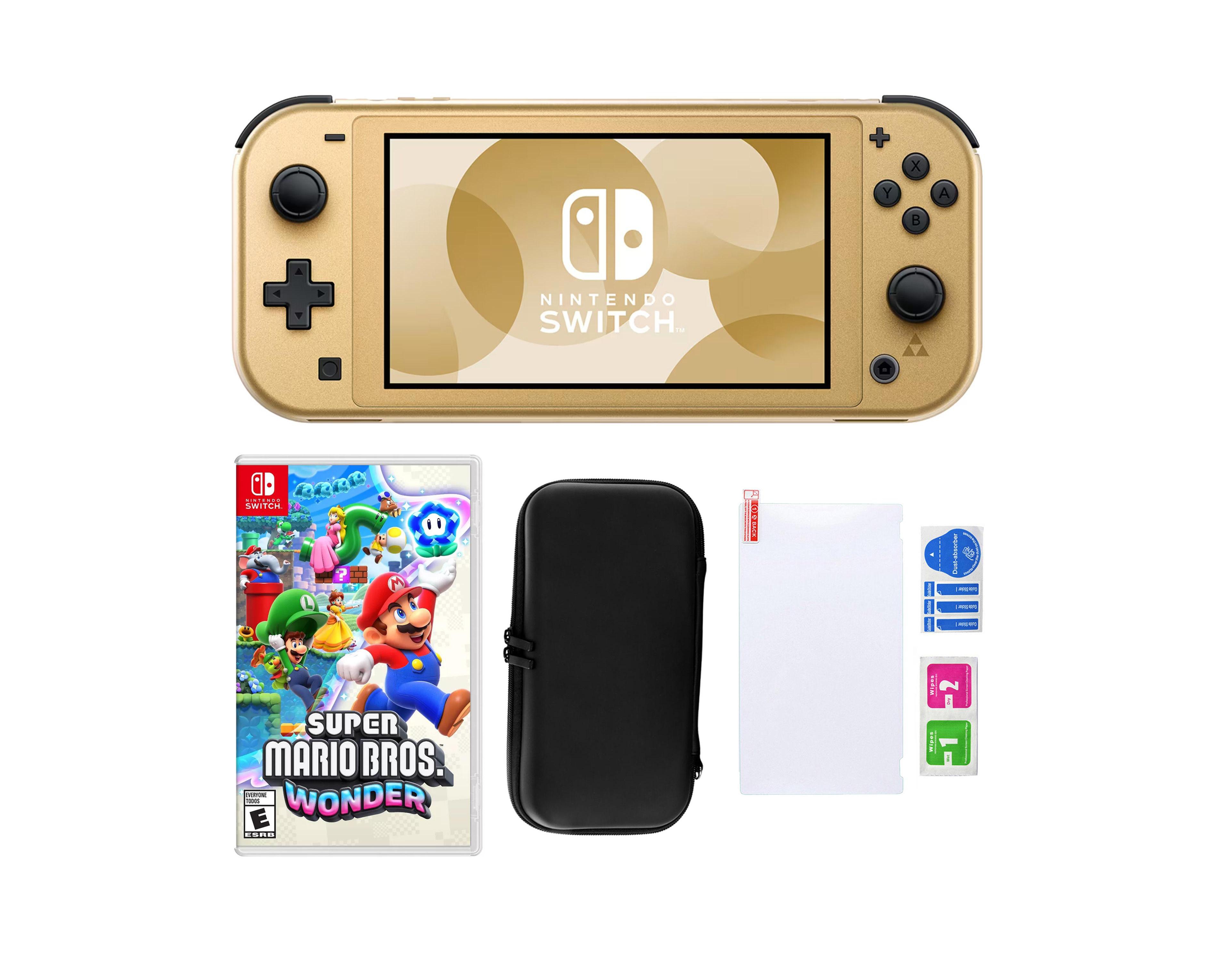 Nintendo Switch Lite Hyrule Console with Mario Wonder & Accessories