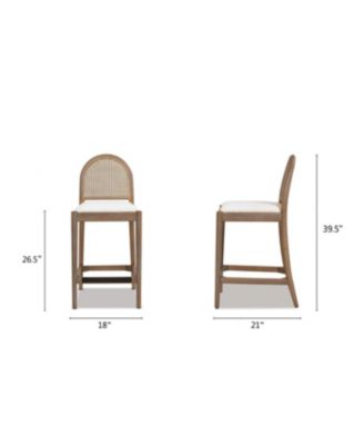 Set of 2 Rattan Counter Height Stools