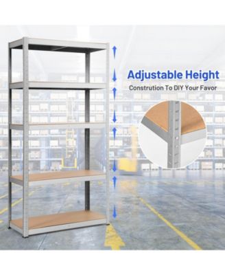 72 Inch Storage Shelf Steel Metal 5 Levels Adjustable Shelves