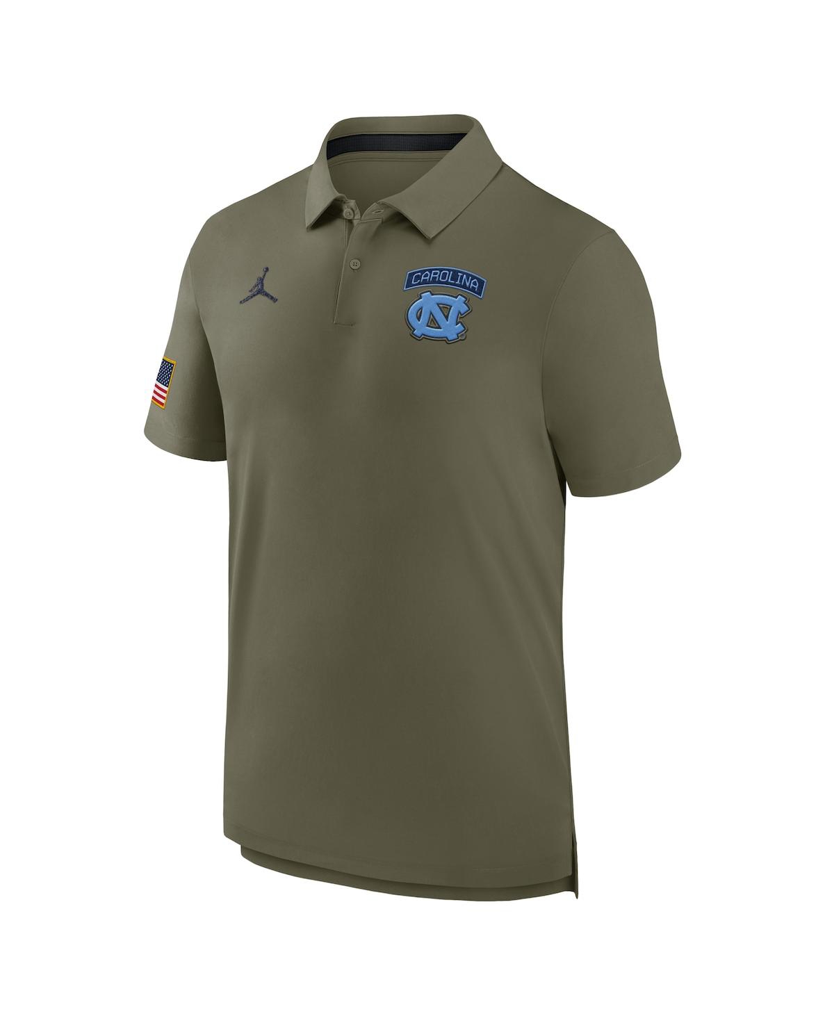 JORDAN MEN'S OLIVE NORTH CAROLINA TAR HEELS 2024 MILITARY APPRECIATION TOUR PERFORMANCE POLO 