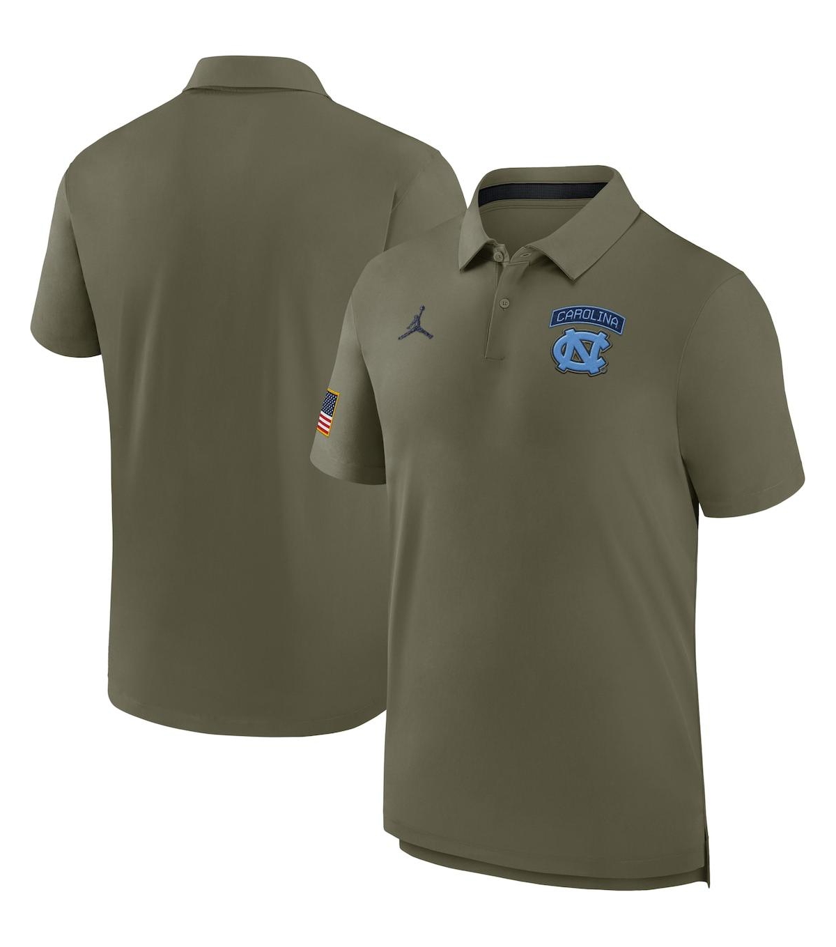 JORDAN MEN'S OLIVE NORTH CAROLINA TAR HEELS 2024 MILITARY APPRECIATION TOUR PERFORMANCE POLO 
