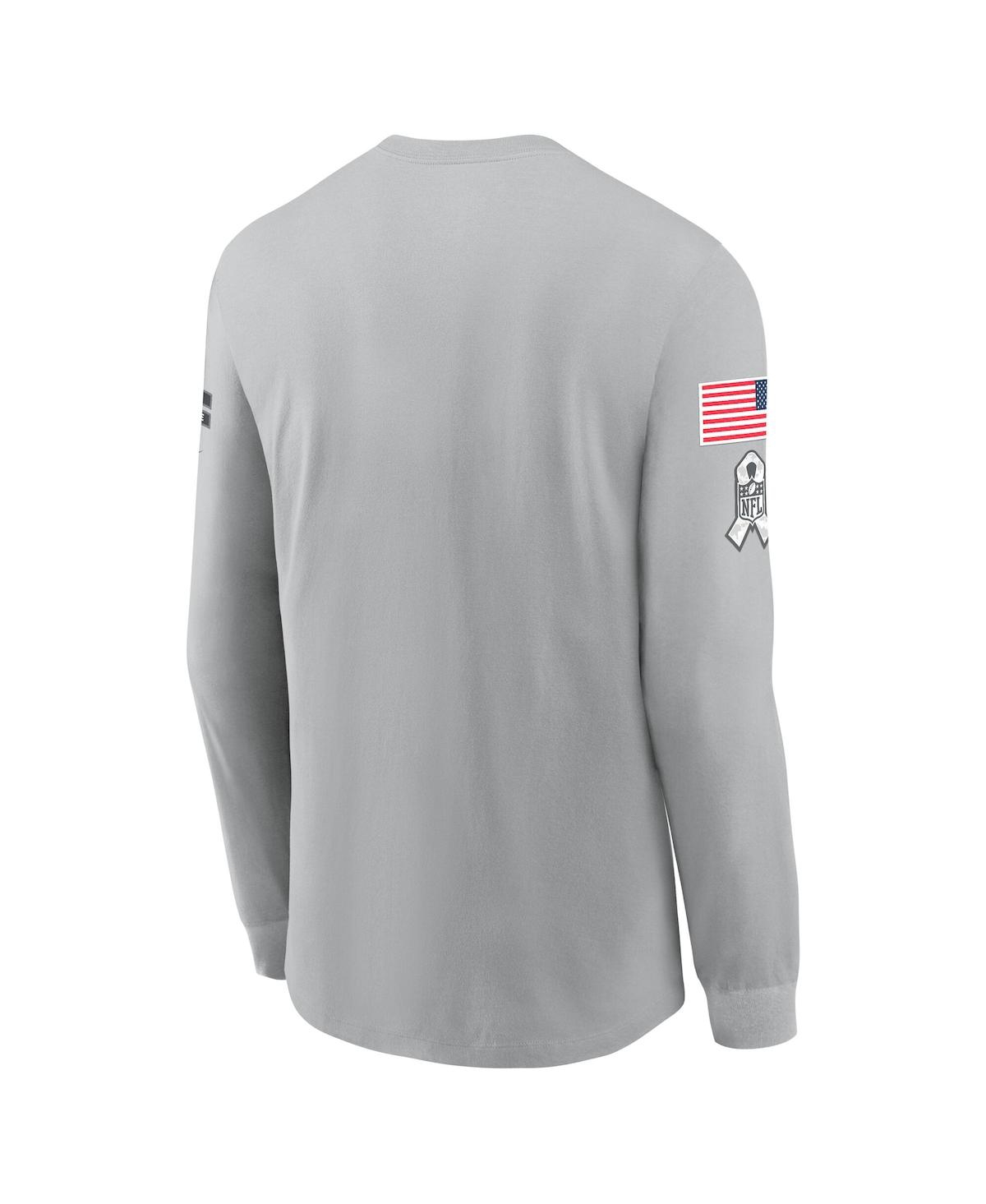 NIKE MEN'S GRAY CLEVELAND BROWNS 2024 SALUTE TO SERVICE LONG SLEEVE T-SHIRT