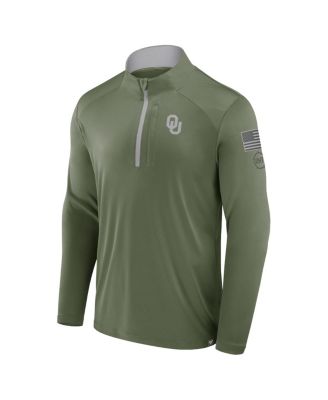 Men's Olive Oklahoma Sooners OHT Military Appreciation&nbsp;Defender Quarter-Zip Jacket