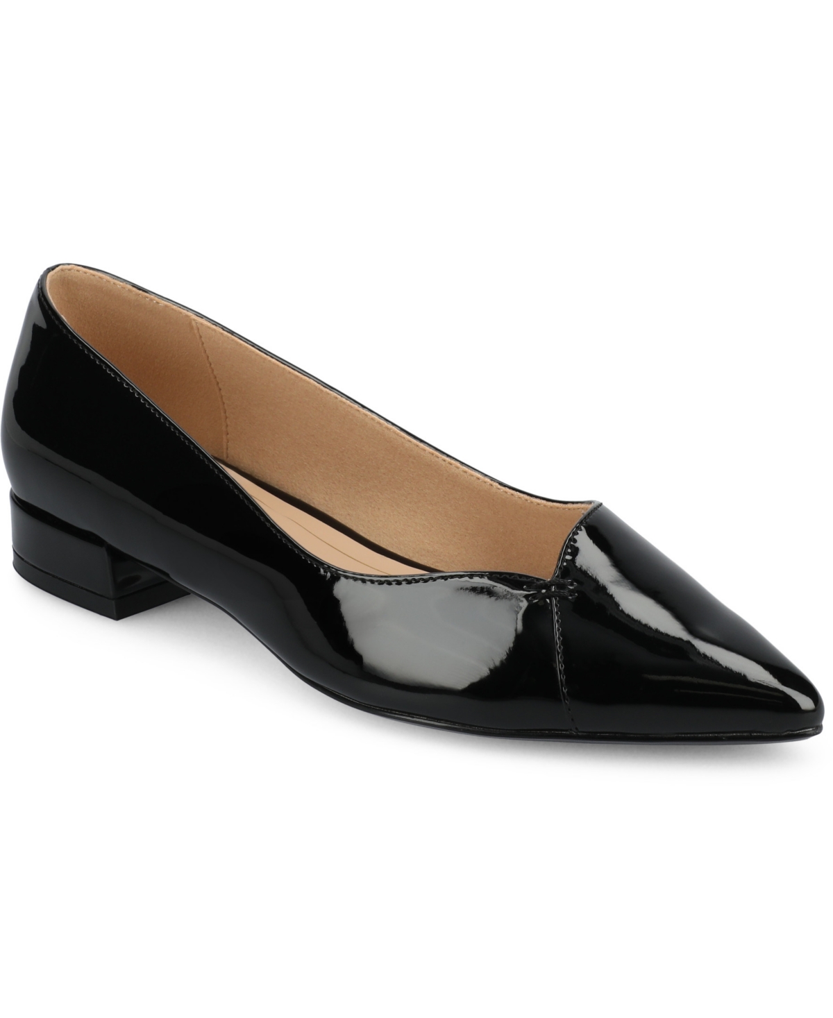 Shop Journee Collection Women's Carmin Pointed Toe Flats In Black Patent