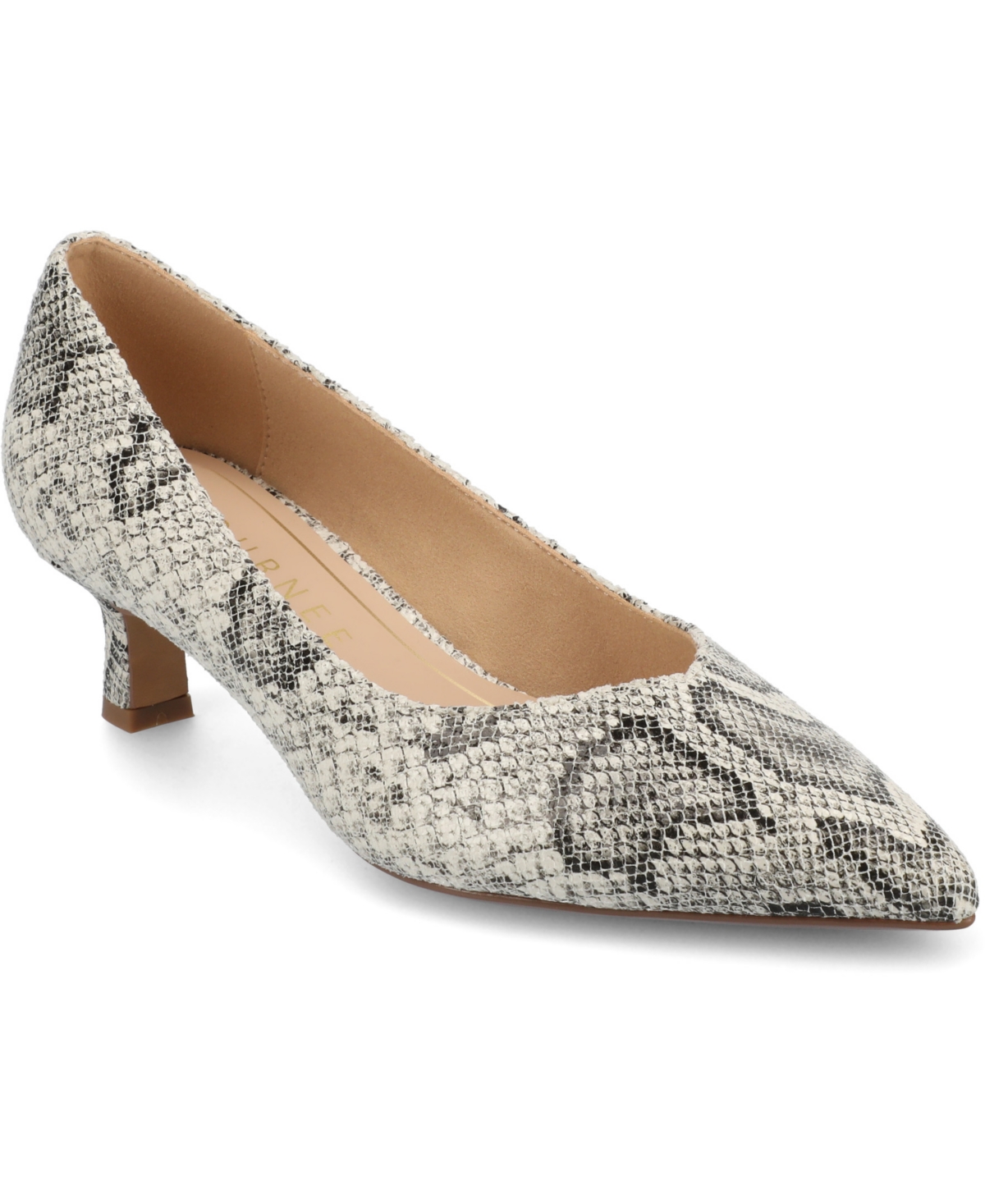 Journee Collection Pammie Womens Pointed Kitten Heel Pumps In Snake