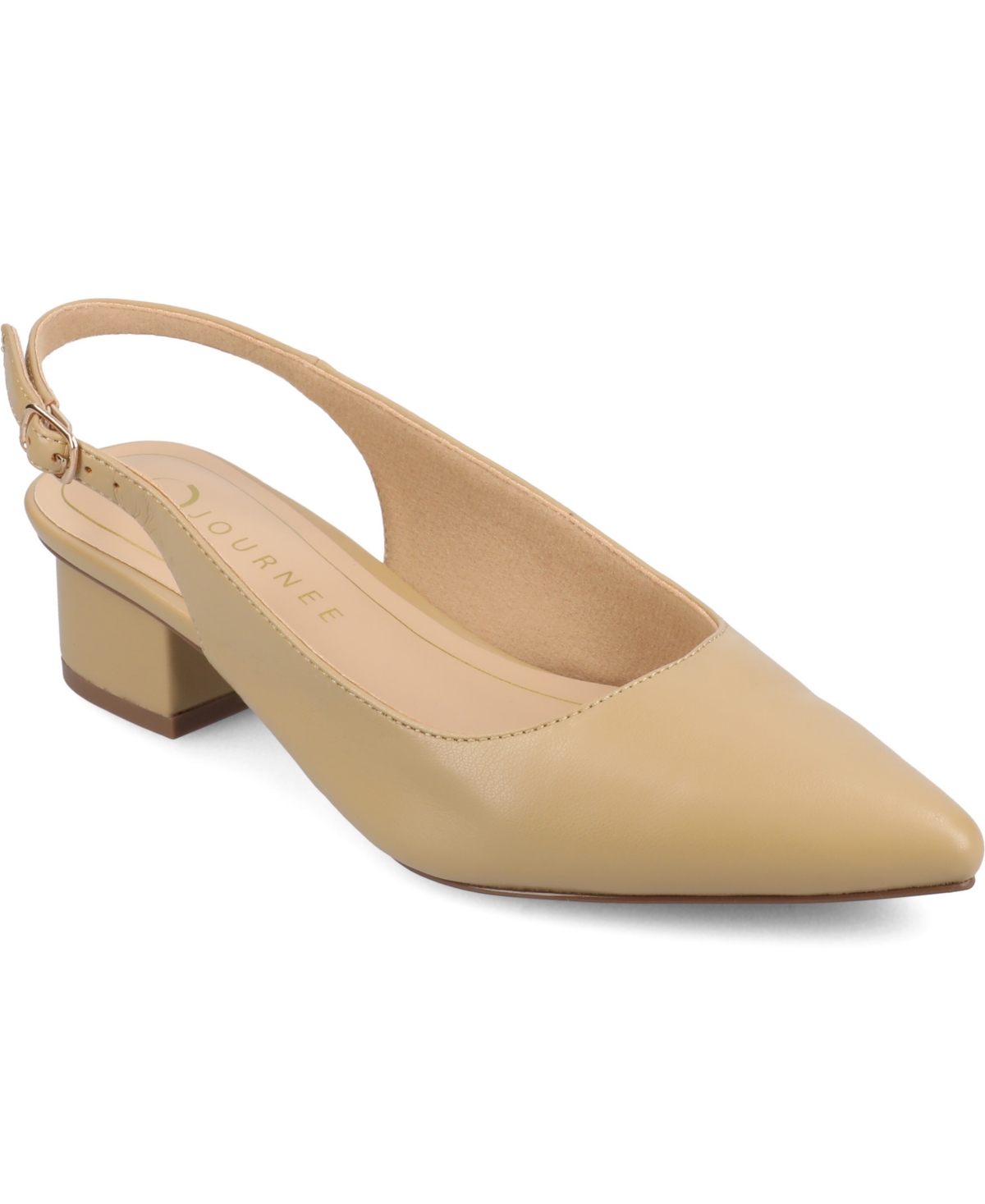 JOURNEE COLLECTION WOMEN'S SYLVIA BLOCK HEEL SLINGBACK PUMPS 