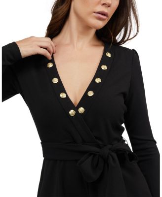 Women's Snap Detail Belted Romper