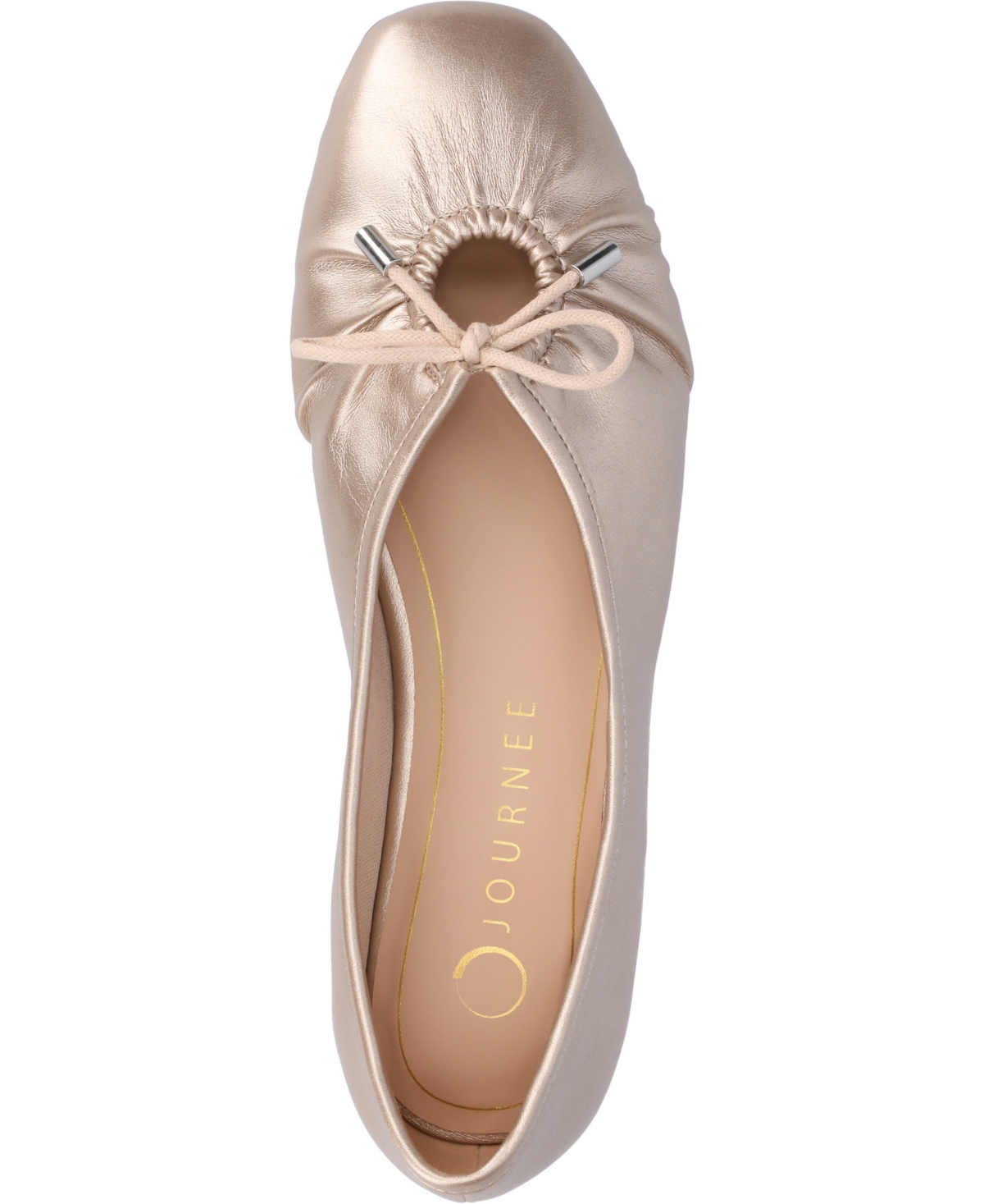 Shop Journee Collection Women's Callee Keyhole Ballet Flats In Champagne