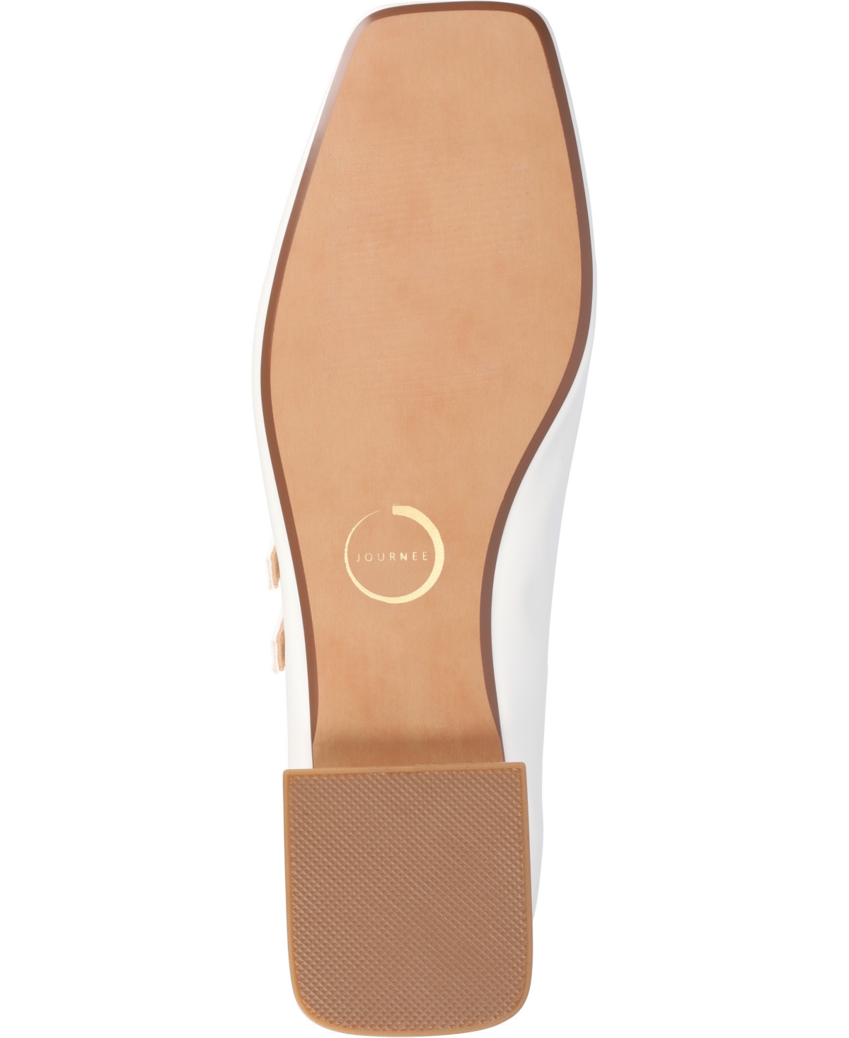 Journee Collection Women's Gredah Square Toe Double Strap Mary Jane Flats In White Patent
