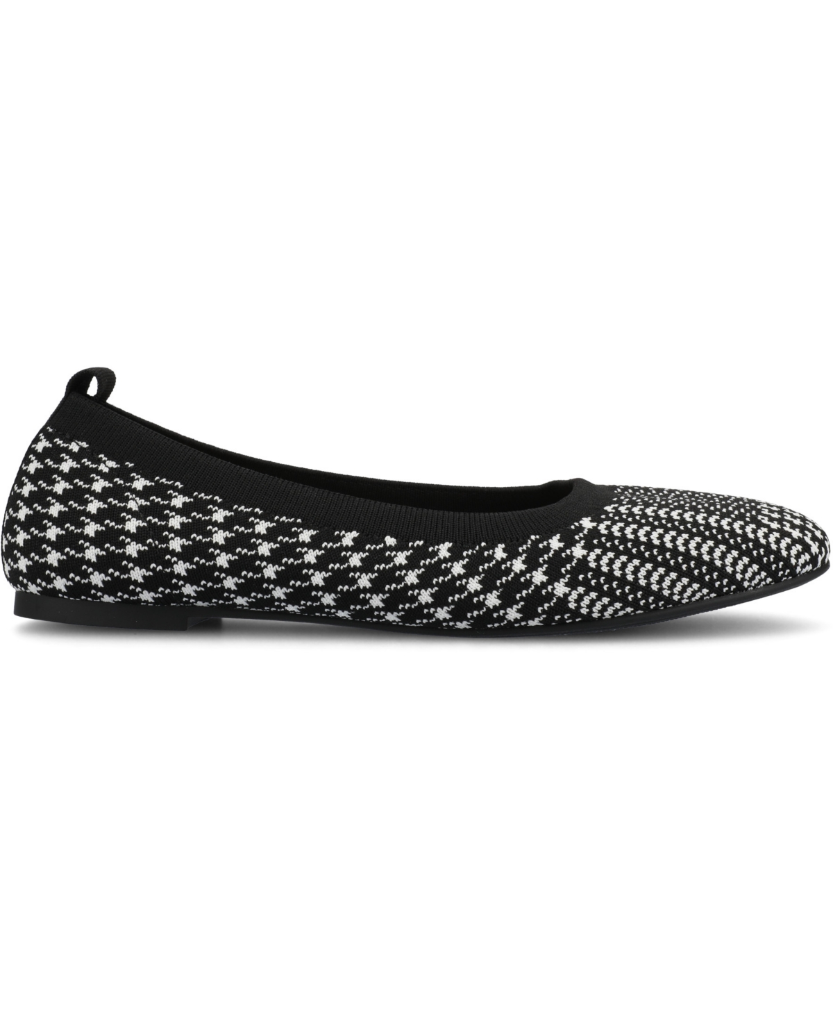 Journee Collection Women's Maryann Knit Round Toe Ballet Flats In Black,white