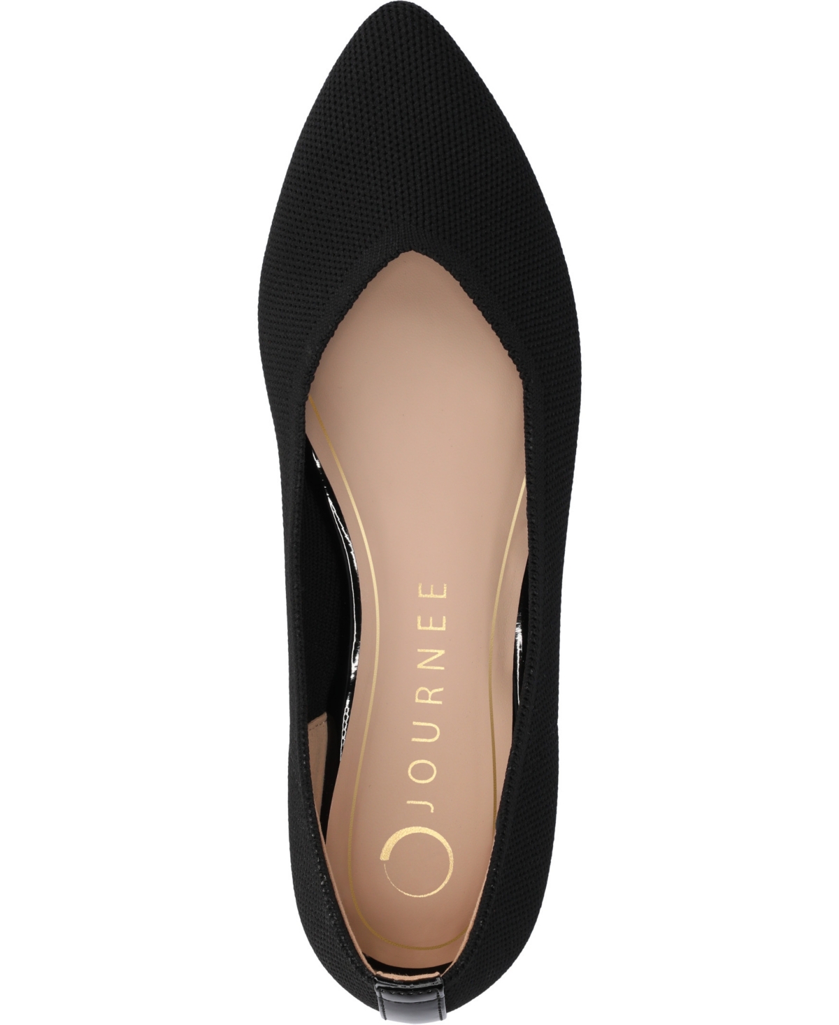 Journee Collection Minnah Knit Almond Toe Flat In Black
