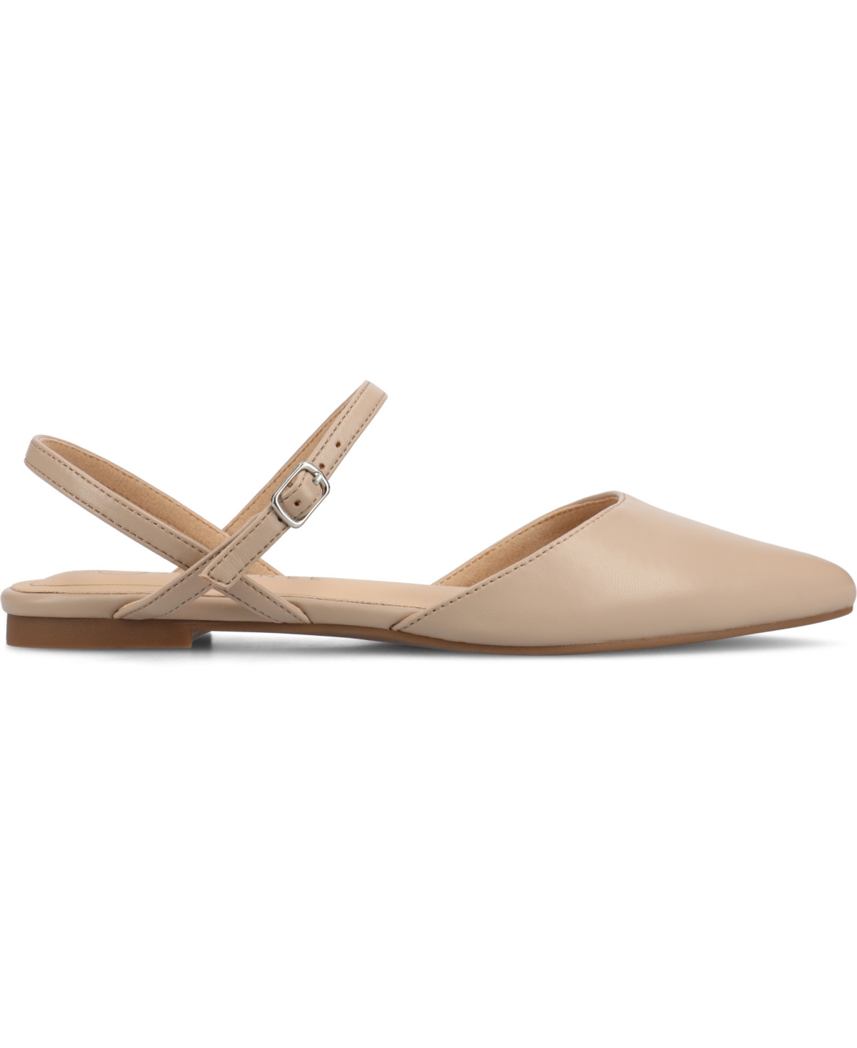 Shop Journee Collection Women's Martine Strappy Pointed Toe Flats In Taupe