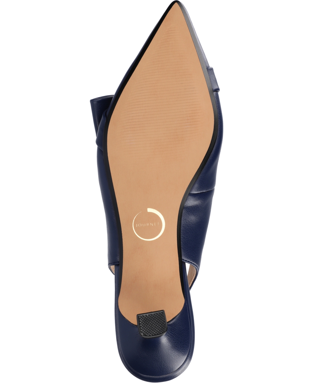 Journee Collection Women's Paloma Bow Kitten Heel Slingback Pumps In Navy