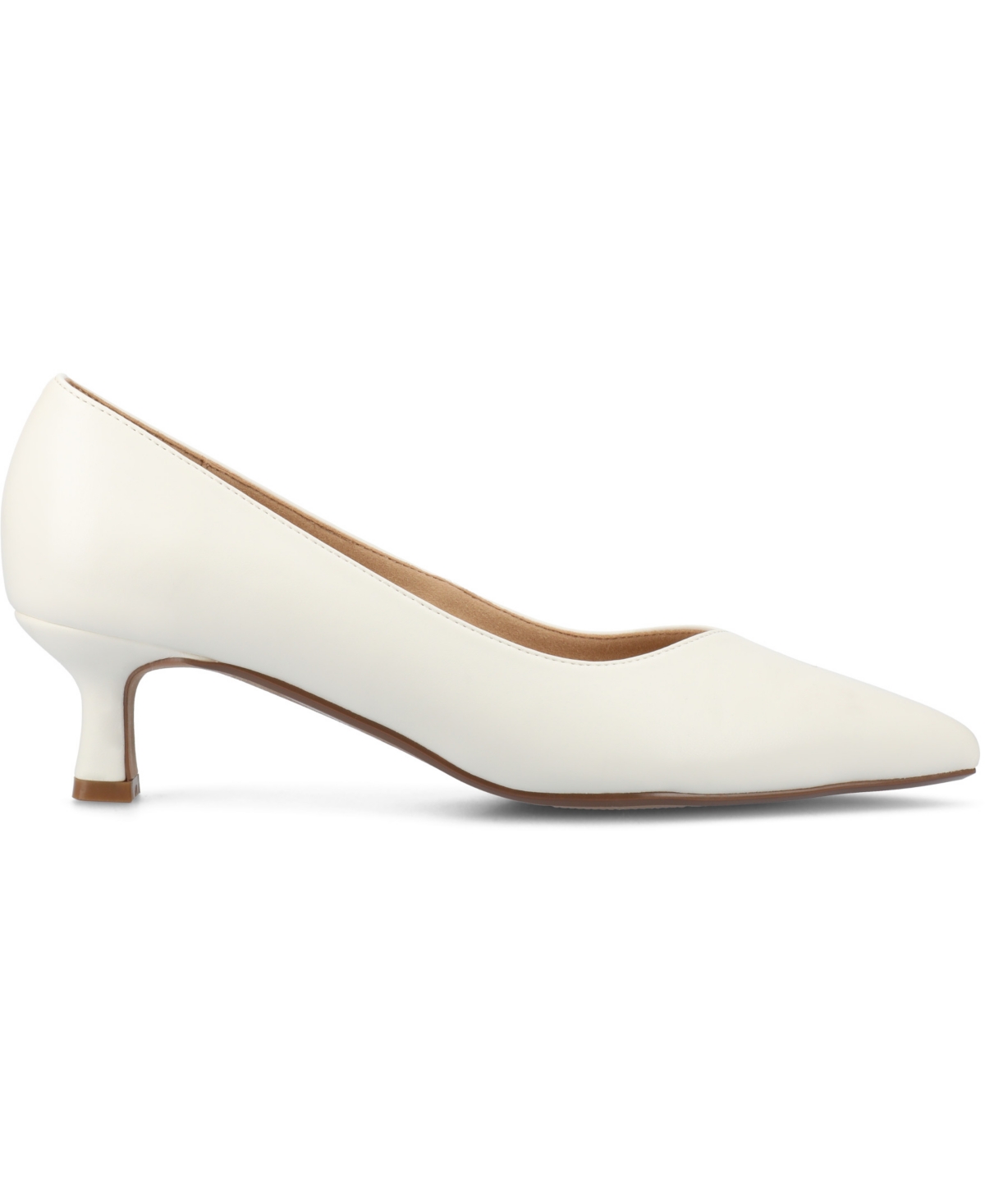 Journee Collection Celica Pointed Toe Pump In White