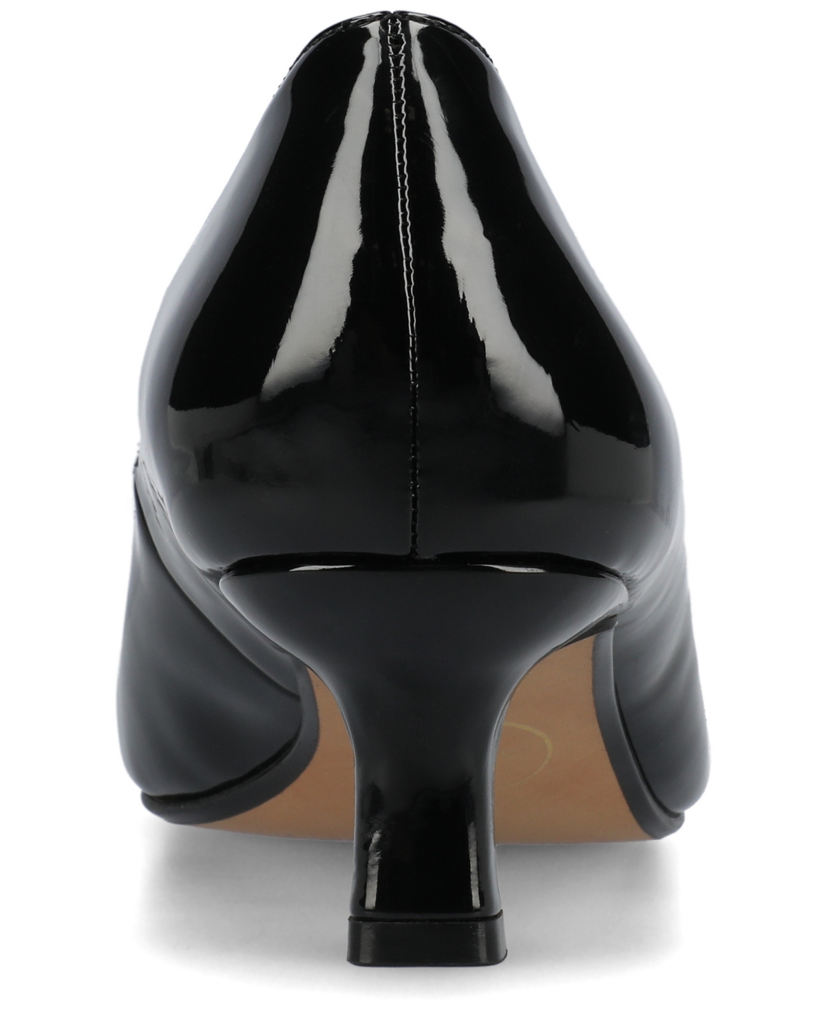 Shop Journee Collection Women's Pammie Pointed Toe Kitten Heel Dress Pumps In Black Patent