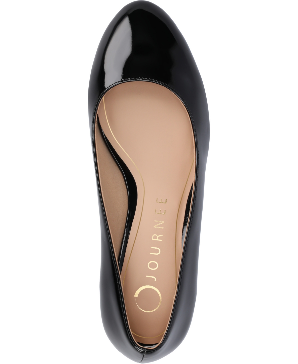 Shop Journee Collection Women's Saarii Round Toe Block Heel Pumps In Black Patent