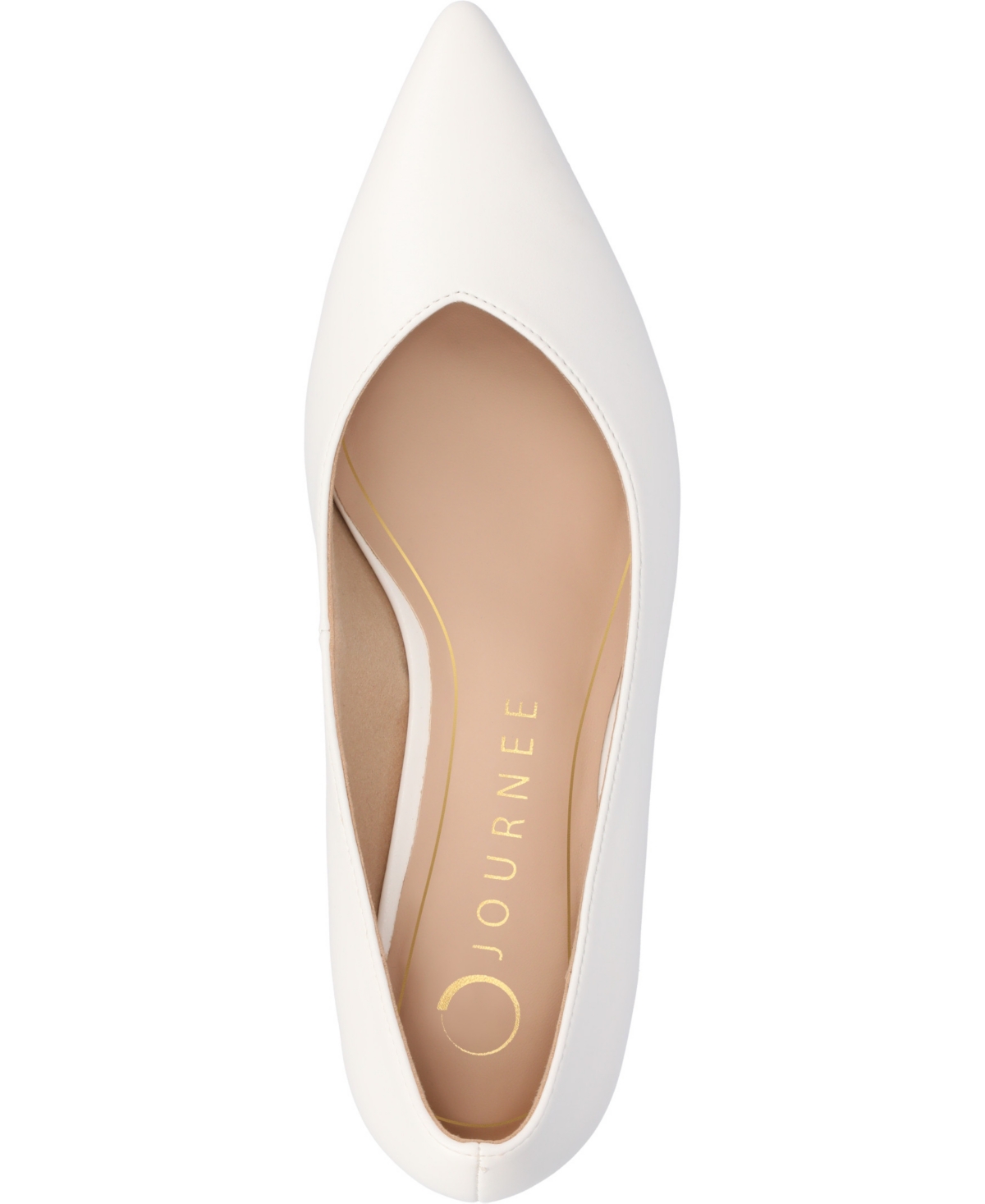 Journee Collection Celica Pointed Toe Pump In White