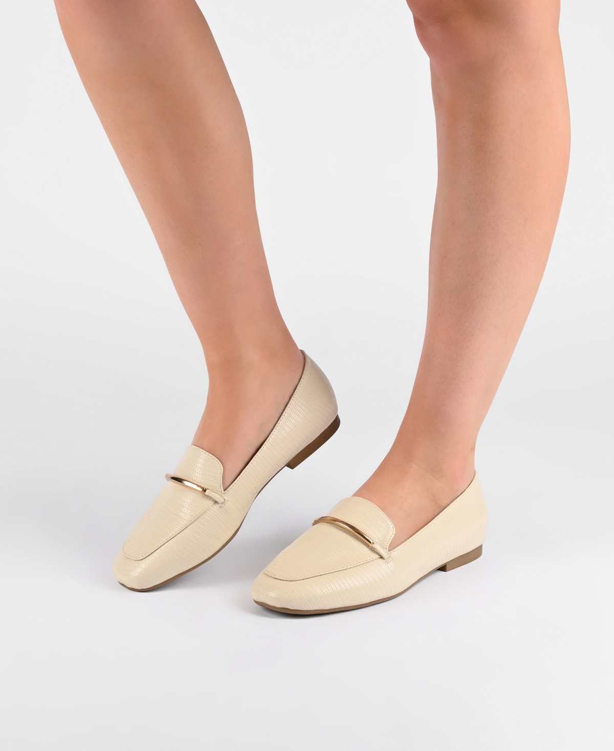 Journee Collection Women's Wrenn Slip On Loafers In Snake