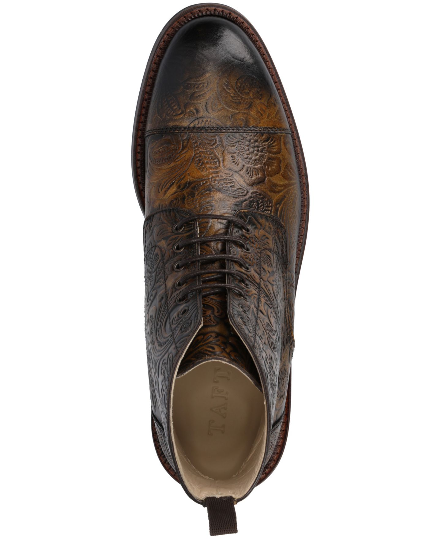 Мужские ботинки Taft Rome Embossed Leather Cap Toe Lace-up Boot, цвет: Oro Viejo — фото 3