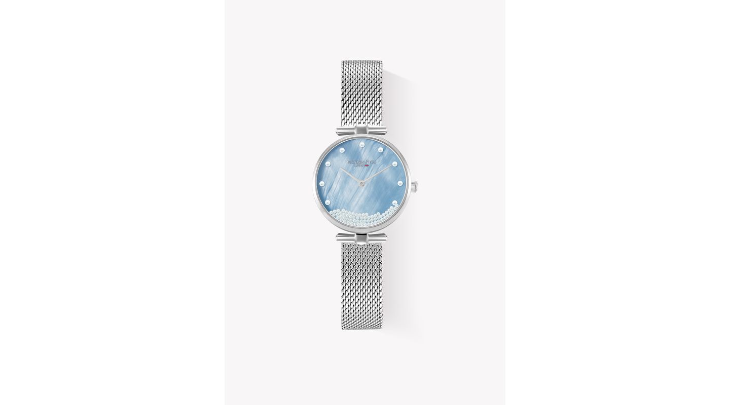 Женские часы Victoria Hyde London Woman Watch 30mm Mother-of-pearl dial 60 pearls, Victoria Hyde, цвет: Розовый розовое золото — фото 1