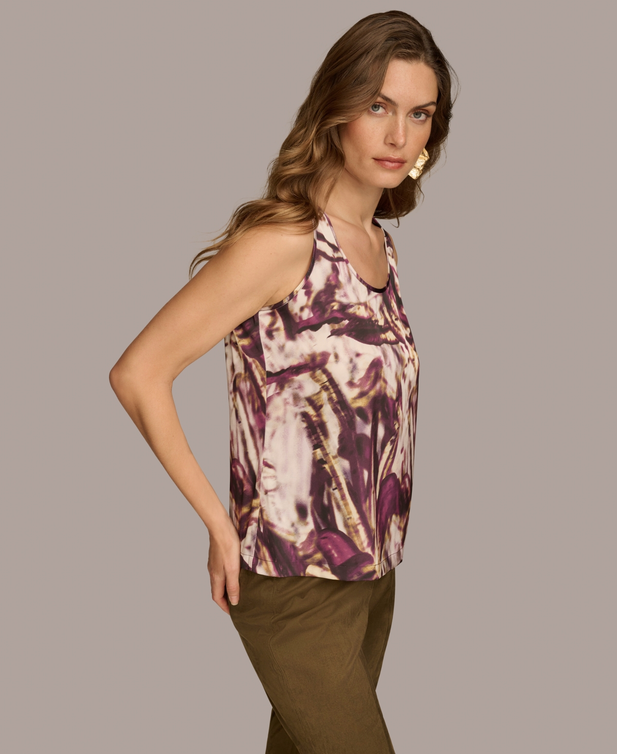 Donna Karan New York Women's Printed Scoop-Neck Tank Top