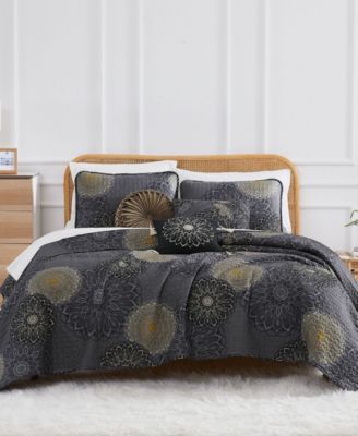 Midnight Floral 6-Pc. Quilt Set, Full/Queen