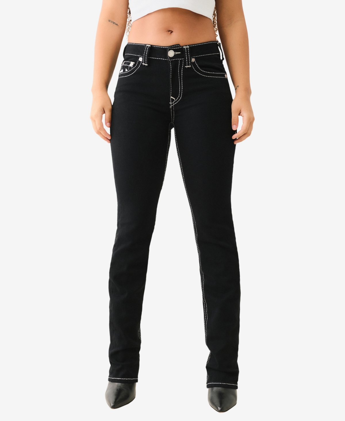 True Religion Women's Billie Straight Jeans In Black