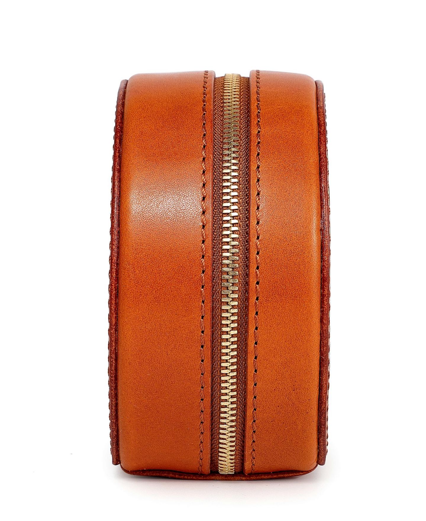 Женская сумка OLD TREND Leather Jewelry Box - Round, цвет: Карамельный — фото 4