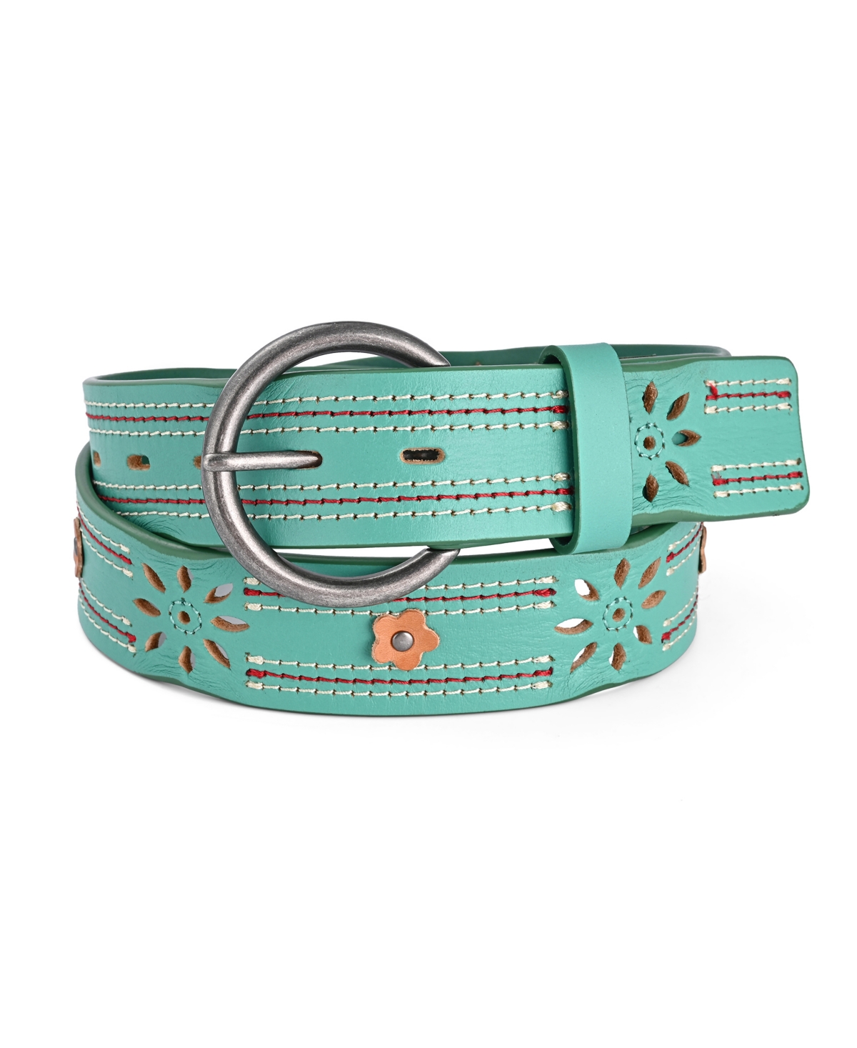 Women's Blossom Valley Leather Belt - Camel