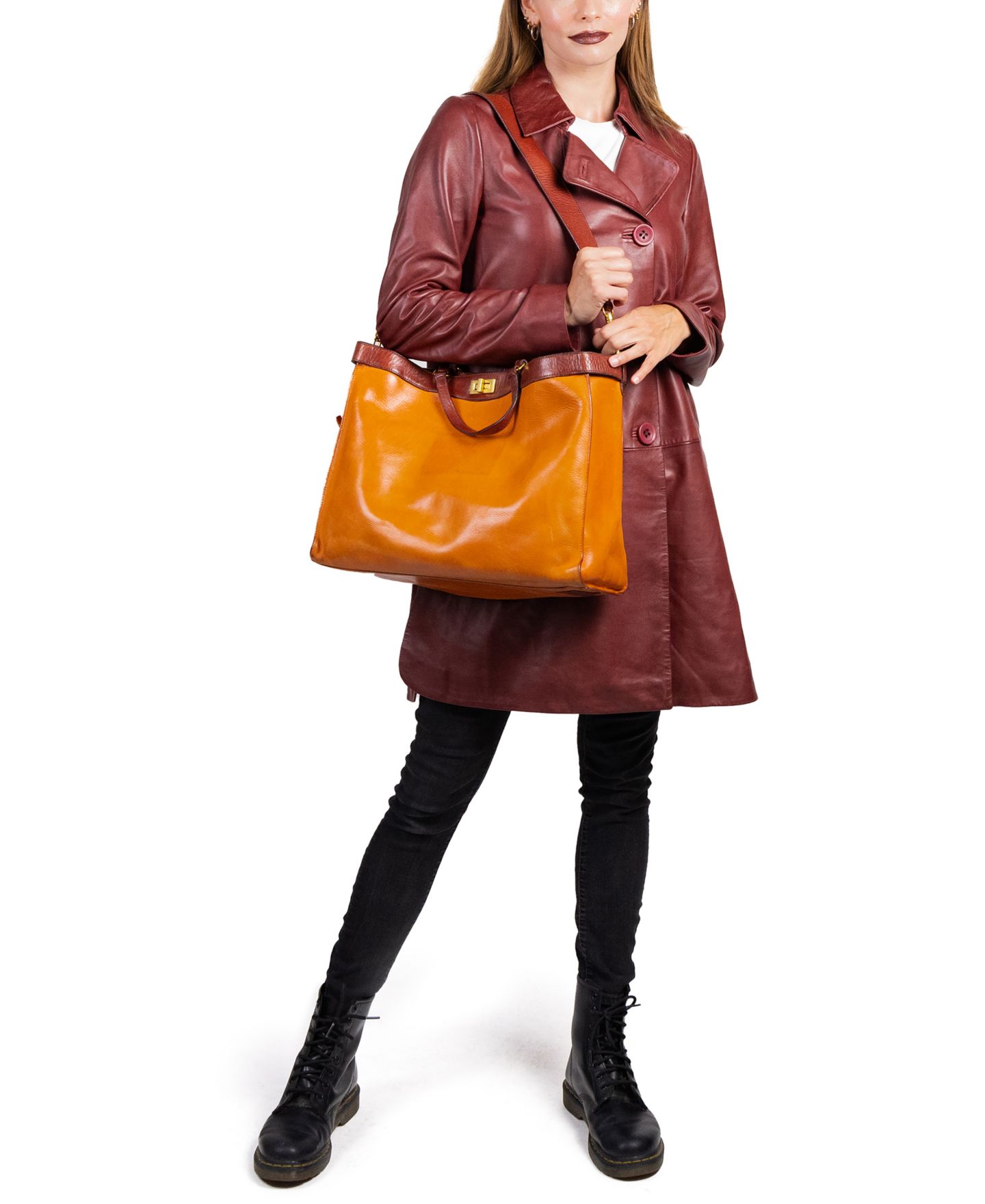 Женская сумка OLD TREND Ixia Jet Set Large Leather, цвет: Карамельный — фото 2