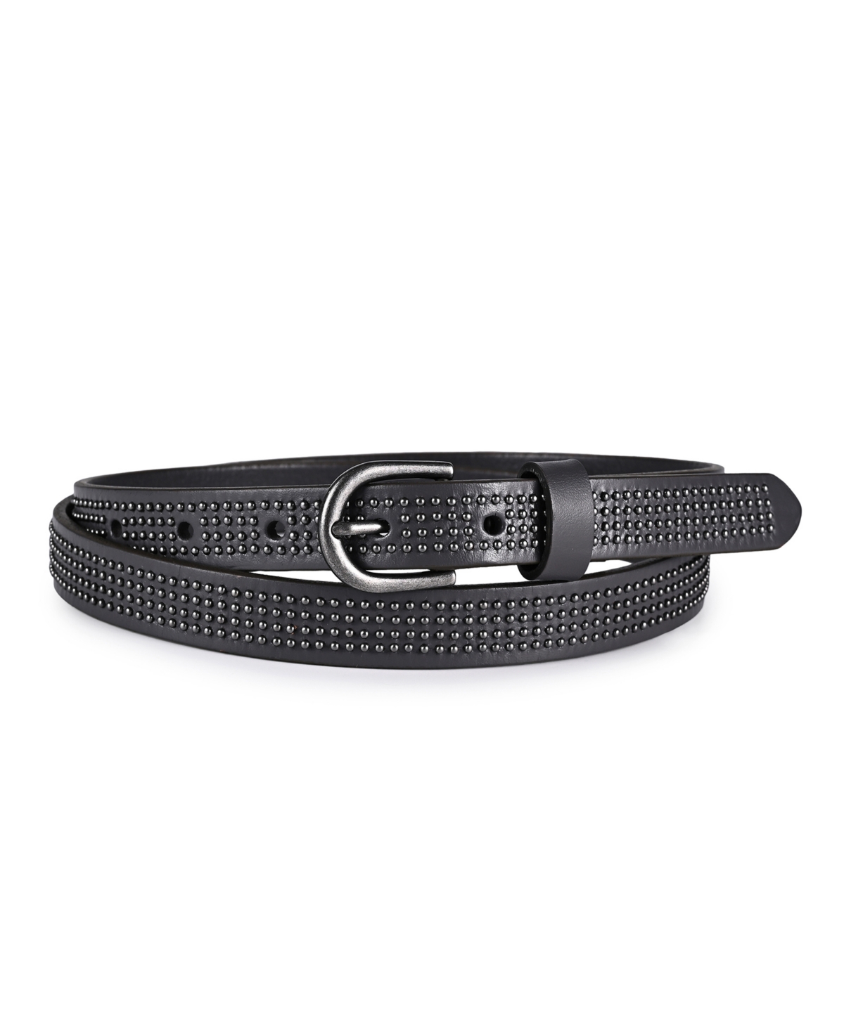 Women's Stud Soul Leather Belt - Gray