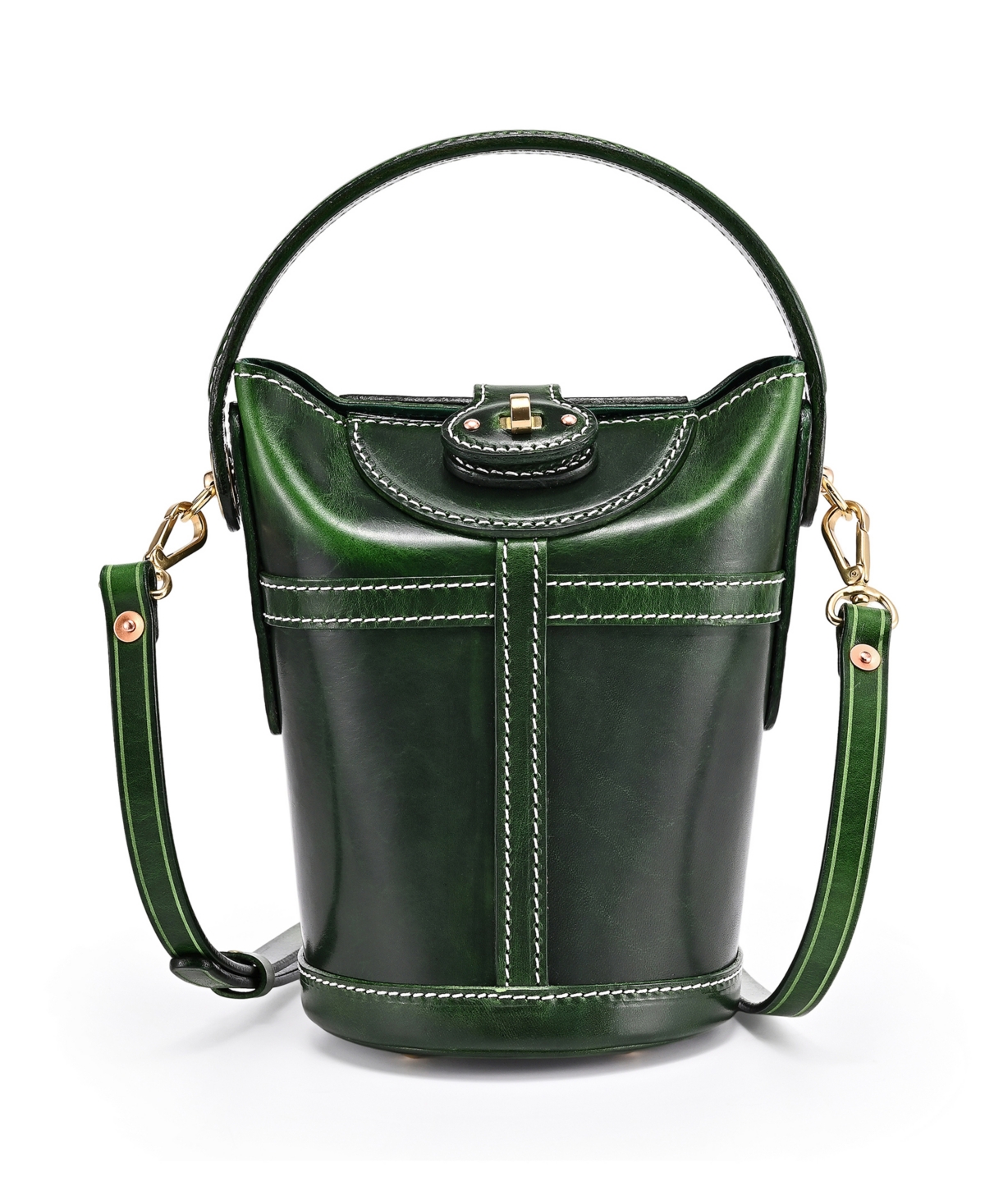Begonia Vintage Bucket Crossbody Bag - Navy