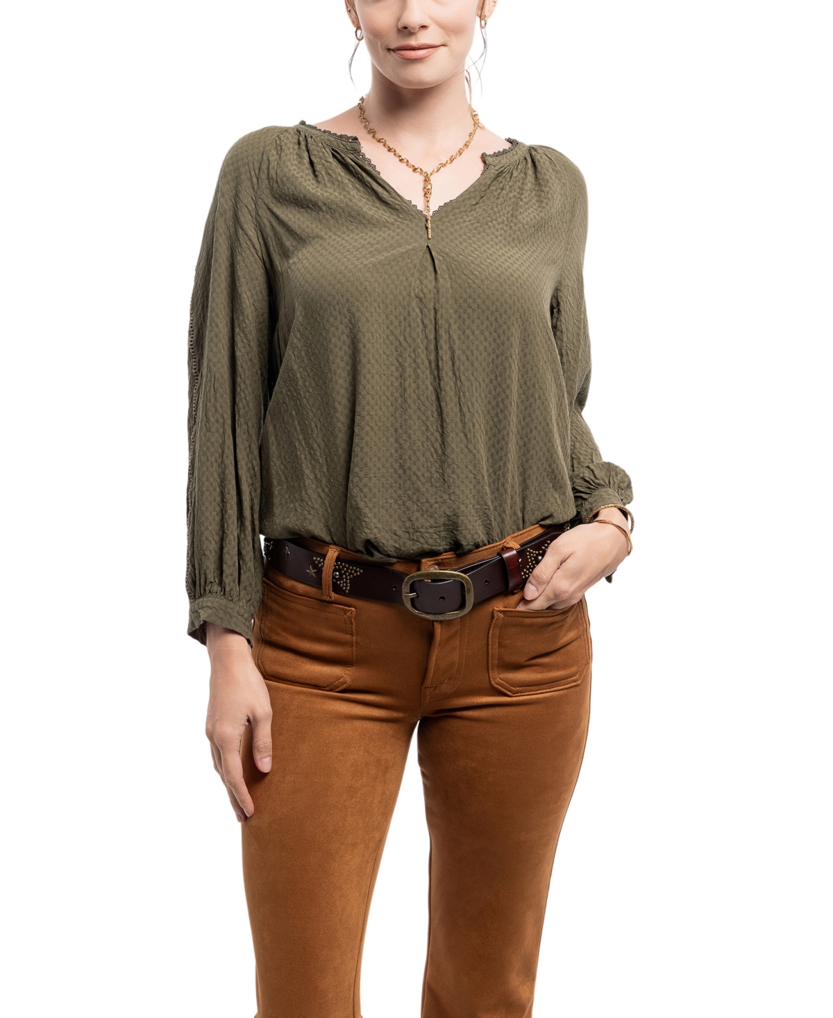 Old Trend Women's Glory Star Leather Belt In Brown