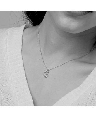 Textured Initial Letter Necklace, Gold, Personalized, Gift