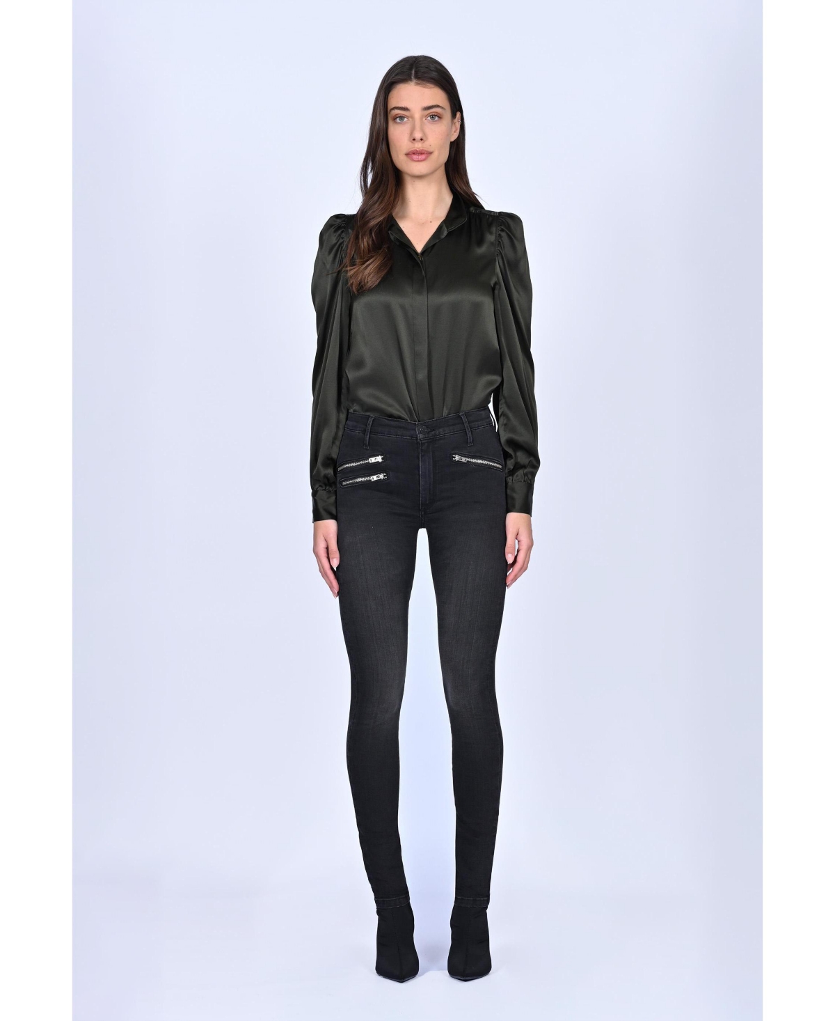 Orchid Denim Women's Billie Zipper Skinny - Black