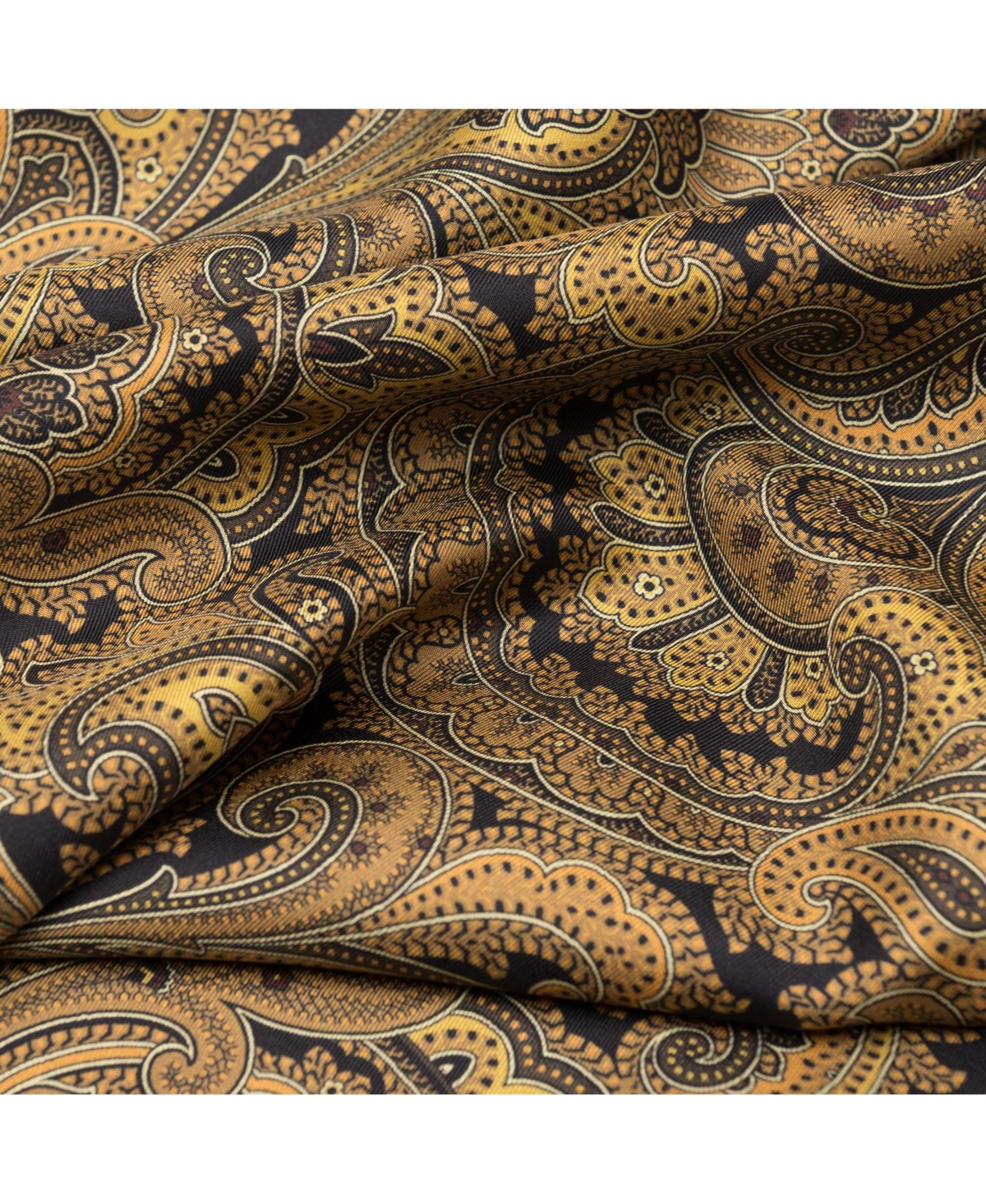 Elizabetta Men's Sorrento - Wool Backed Silk Scarf for Men - Gold and black