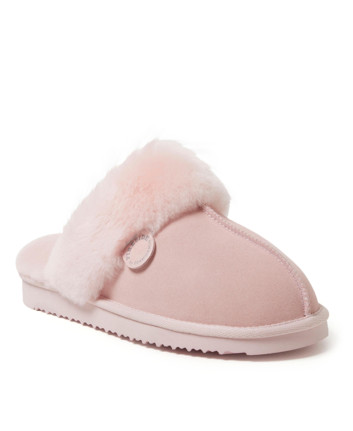 Fireside by Dearfoams Women's Sydney Genuine Shearling Scuff Slipper - Pink