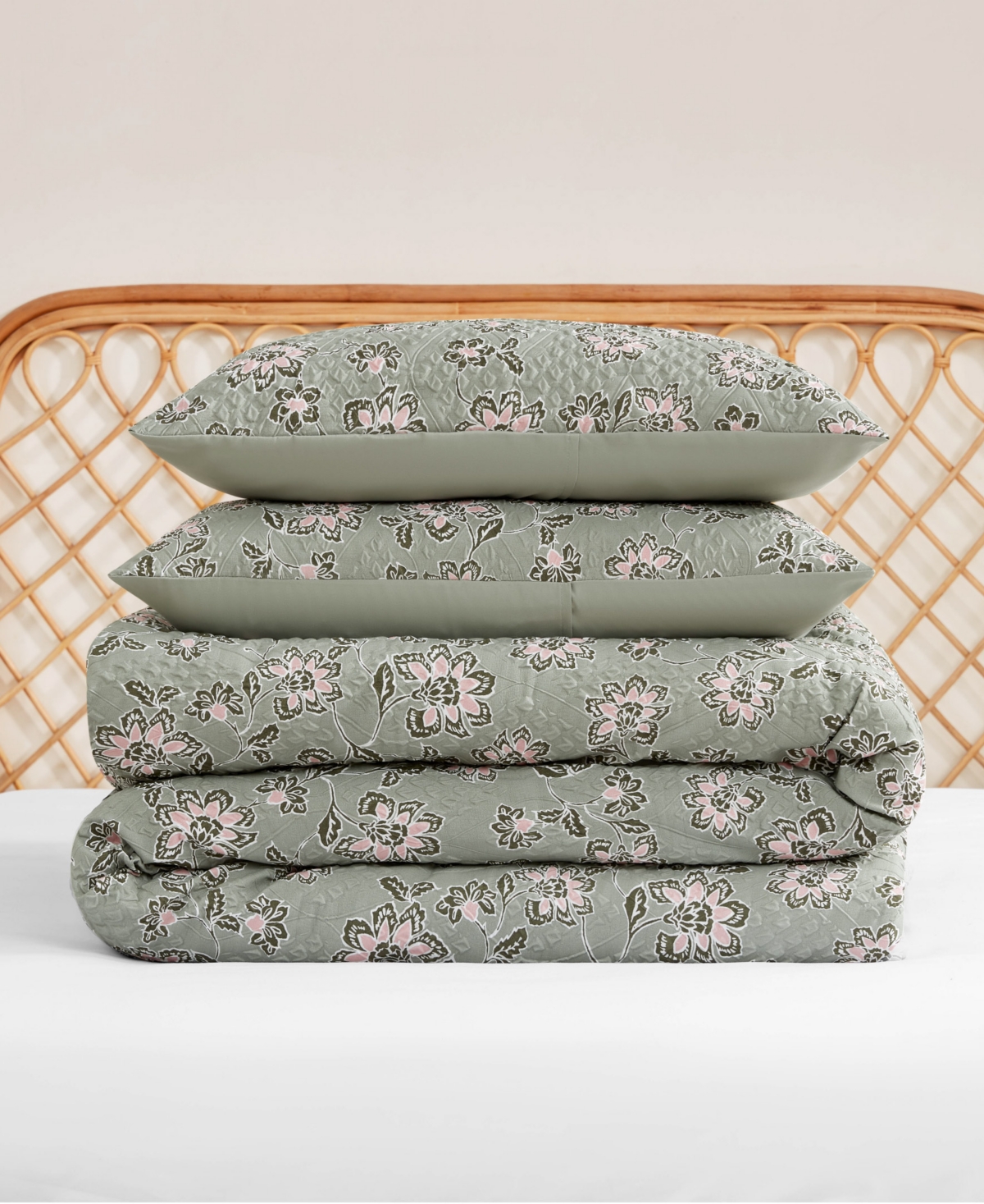 Jessica Simpson Botanical Embossed 2-pc. Comforter Set, Twin/twin Xl In Sage Green