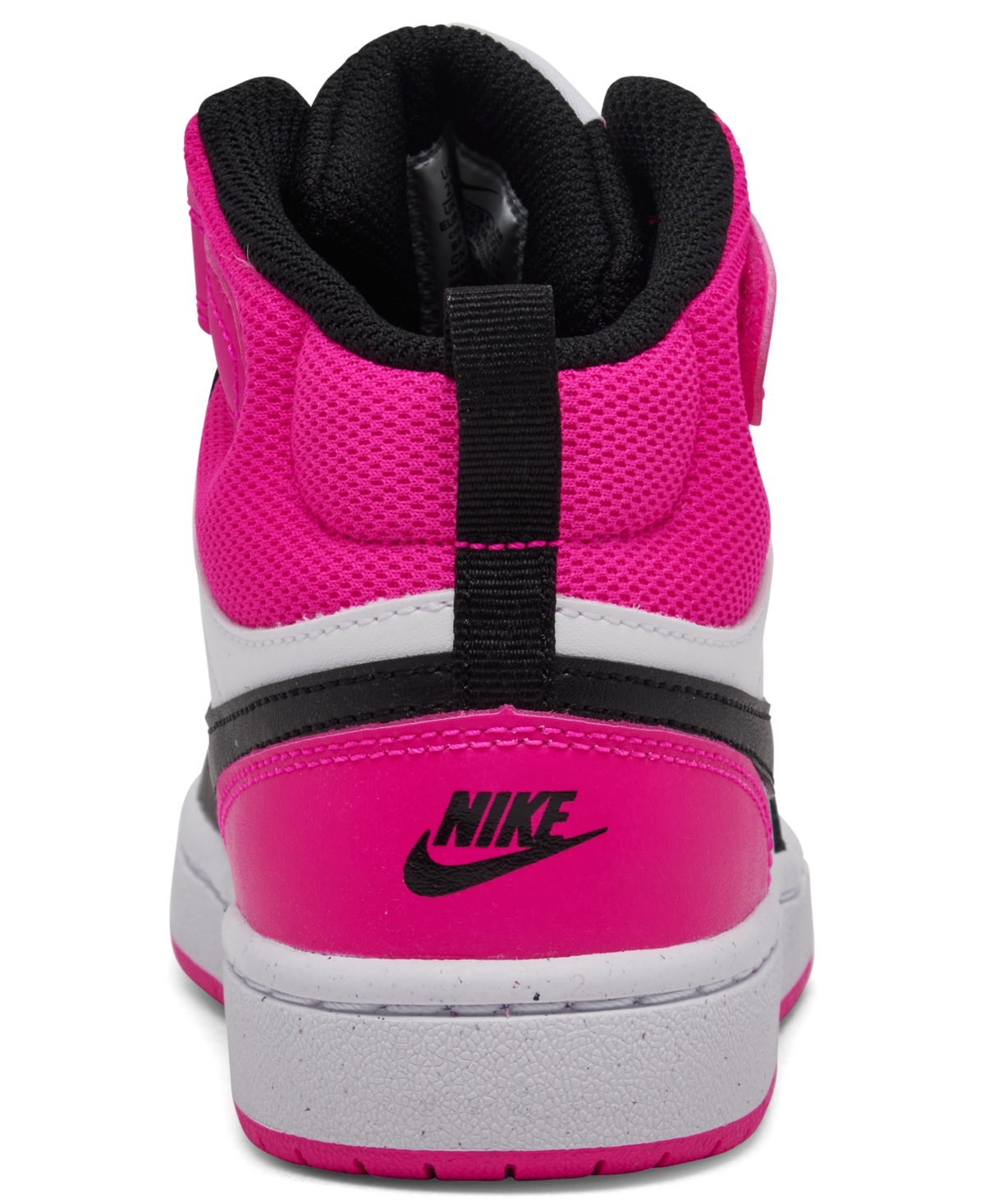 Nike Little Girls Court Borough Mid 2 Stay-Put Closure Casual Sneakers from Finish Line - Aster pink, Black