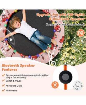 36 Inch Mini Trampoline with Colorful LED Lights and Bluetooth Speaker