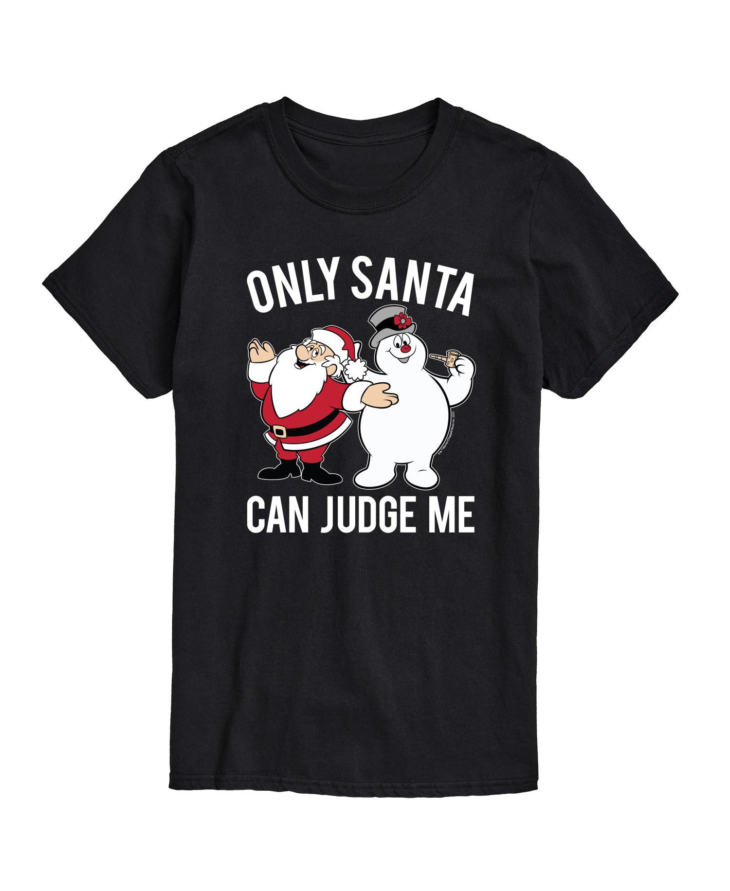 Men's Frosty The Snowman Santa Can Judge Short Sleeve Tee
