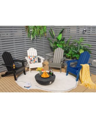 Foldable Weather Resistant Patio Chair with Built-in Cup Holder