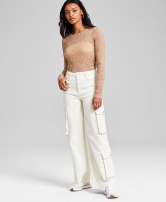 And Now This - Women's High-Rise Wide-Leg Cargo Jeans